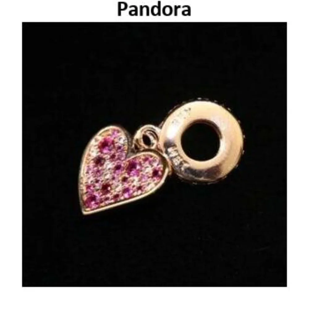 Pandora Pink Crystal Heart Bracelet Charm